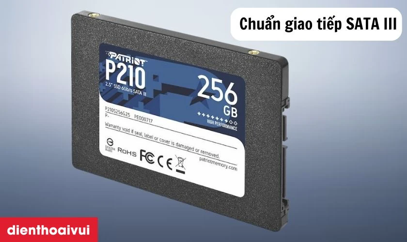 SSD PATRIOT P210 SATA3 256GB sử dụng chuẩn Sata III