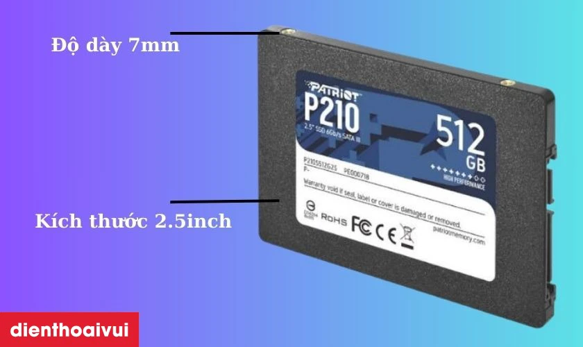 Ổ cứng laptop SSD PATRIOT P210 SATA3 512GB có tốt không?