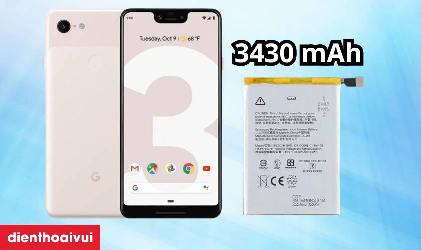 Đ&aacute;nh gi&aacute; pin Google Pixel 3 XL