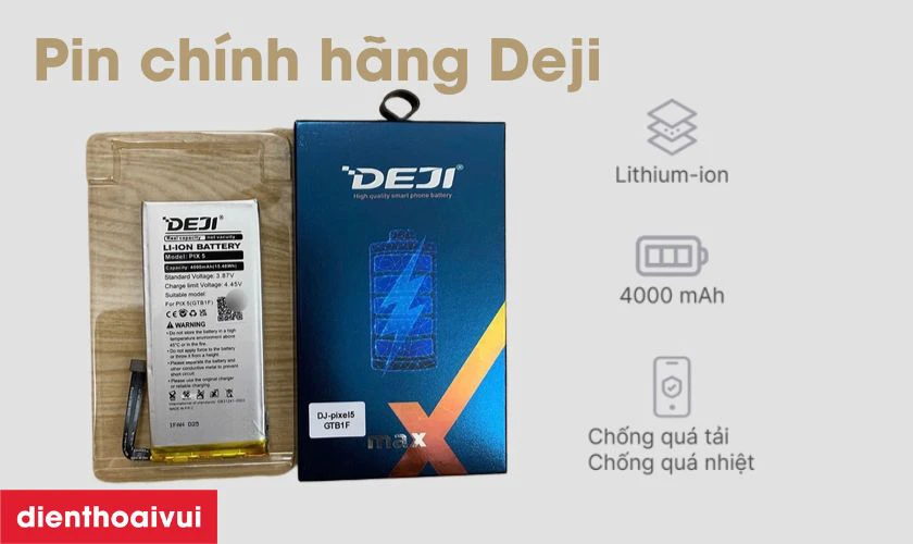Pin Google Pixel 5 h&atilde;ng Deji l&agrave; d&ograve;ng pin linh kiện b&ecirc;n thứ 3 xuất xứ từ Trung Quốc
