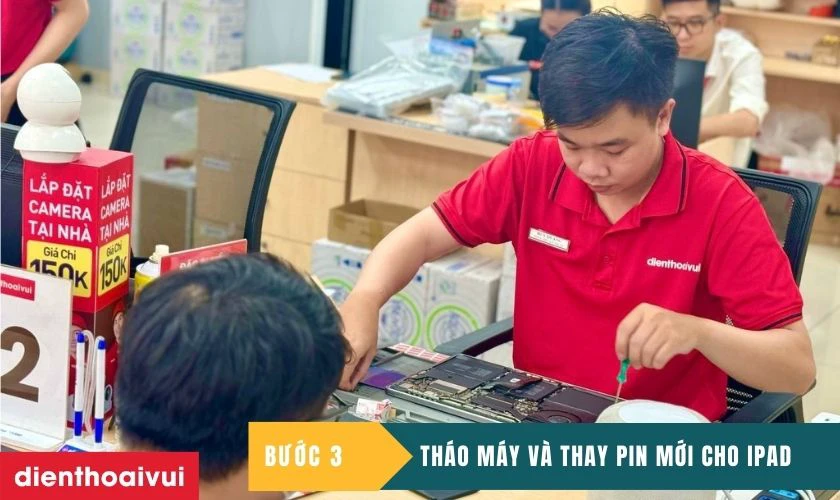 Tháo máy và thay pin mới chính hãng Deji cho iPad Gen 5