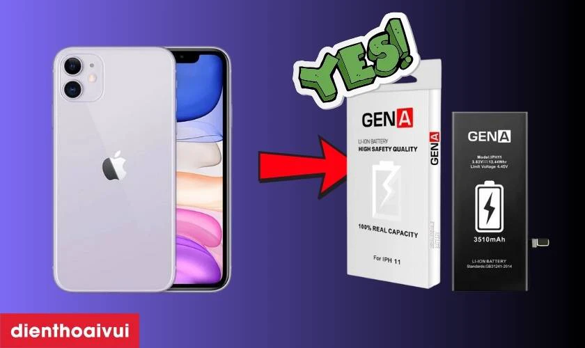 Có nên thay pin iPhone 11 dung lượng siêu cao chính hãng GENA không?