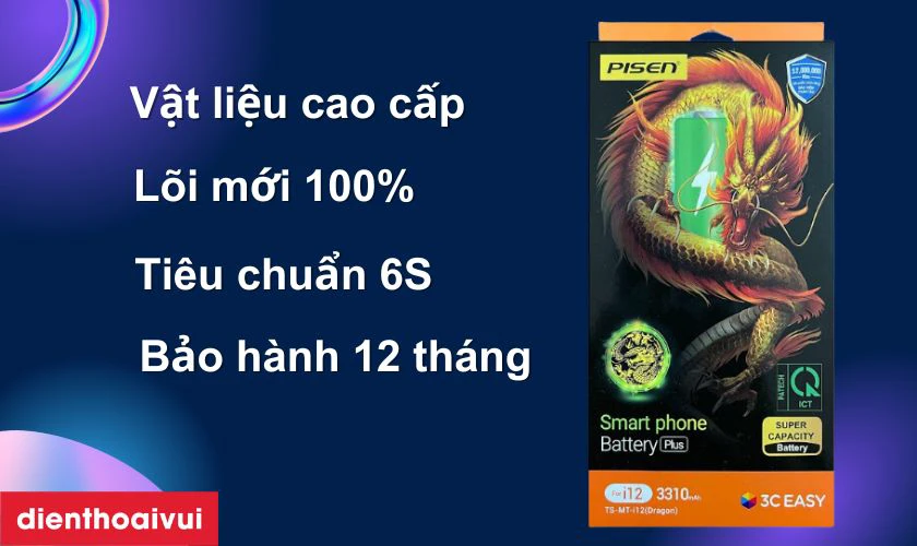 Pin Pisen chính hãng thay cho iPhone 12 có tốt không?