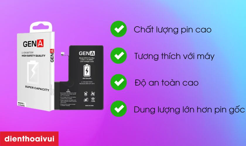 Pin dung lượng siêu cao chính hãng GENA thay cho 12 Pro Max có tốt không?