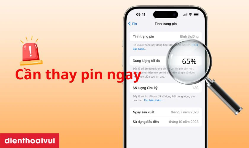 Mở Cài đặt trên iPhone, sau đó chọn mục Pin