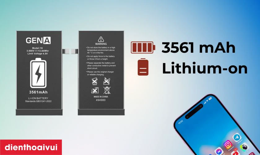 Pin ch&iacute;nh h&atilde;ng GENA thay cho iPhone 16 c&oacute; tốt kh&ocirc;ng?