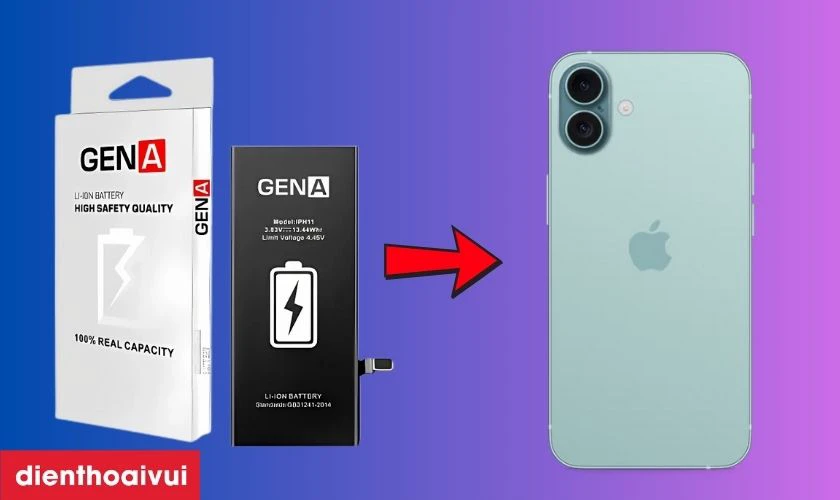 Pin iPhone 16 dung lượng siêu cao chính hãng GENA là gì?