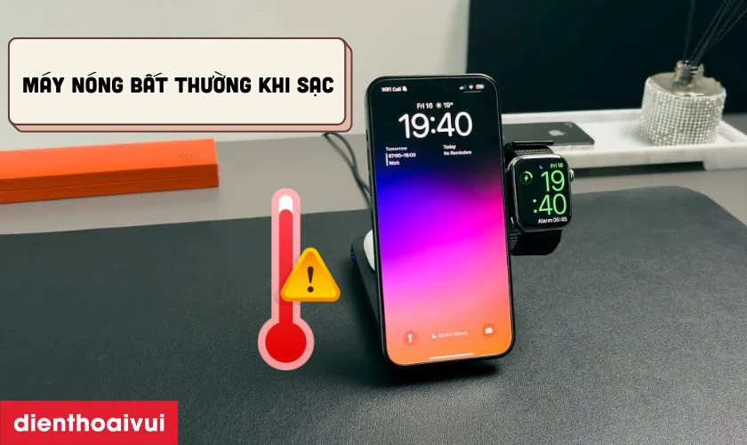Máy nóng bất thường khi sạc hoặc chạy ứng dụng nhẹ