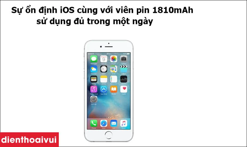 iPhone 6 – Sự ổn định iOS cùng với viên pin 1810 mAh sử dụng đủ trong một ngày