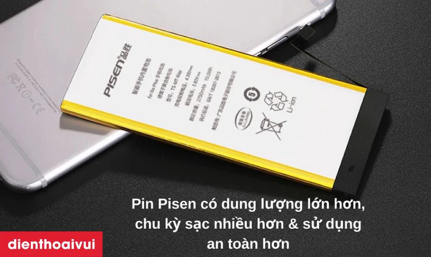 Pin Pisen dung lượng siêu cao cho iPhone 6S Plus có gì khác so với pin thường?