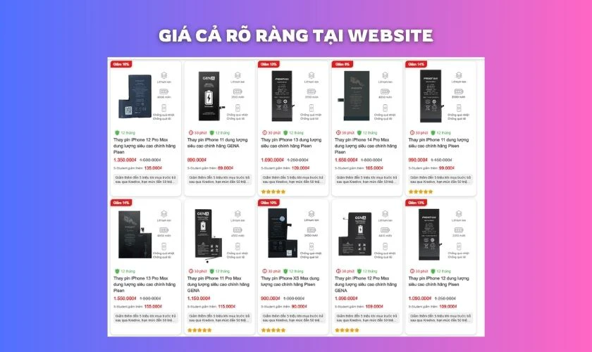 Báo giá rõ ràng, công khai