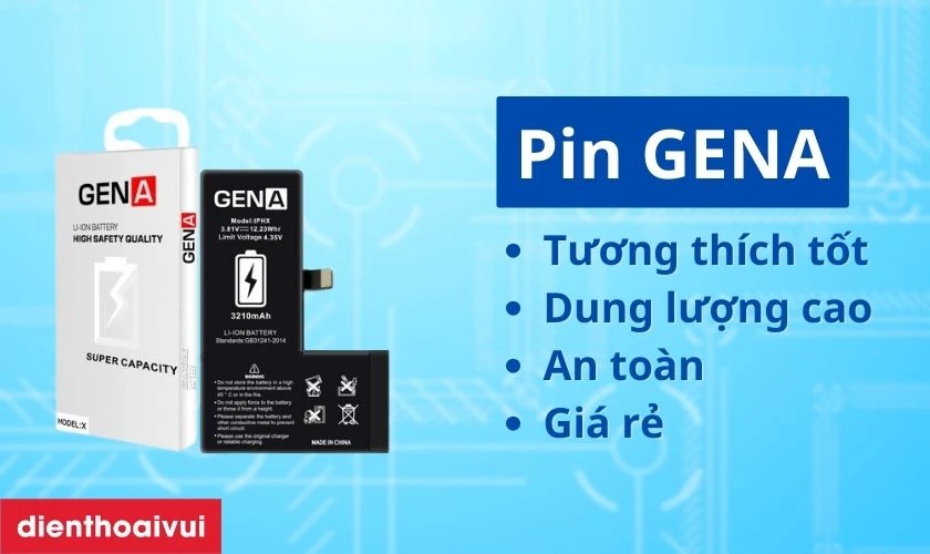 Pin dung lượng siêu cao GENA thay cho iPhone X có tốt không?