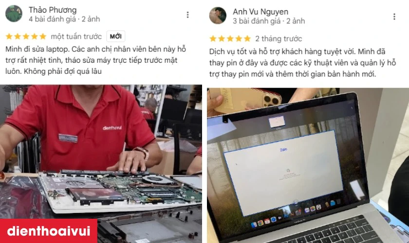 Feedback khách hàng thay pin laptop