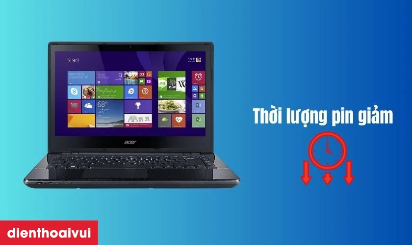 Dấu hiệu laptop Acer Aspire E5-411 cần thay pin