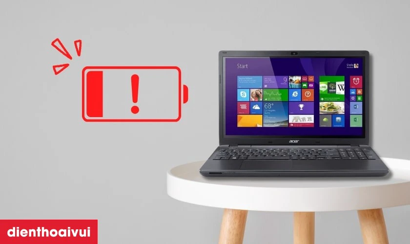 Dấu hiệu laptop Acer Aspire E5-511 cần thay pin