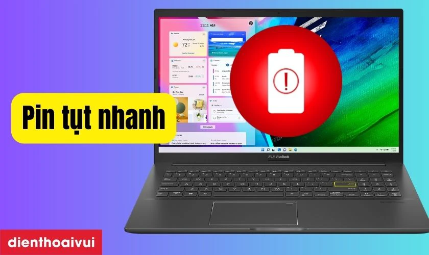 Dấu hiệu laptop Asus Vivobook 14 X412 cần thay pin