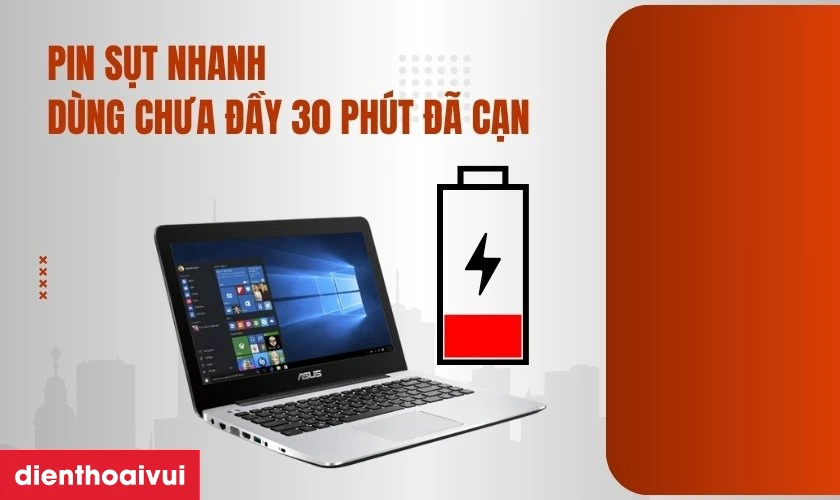 Dấu hiệu laptop Asus X455L cần thay pin