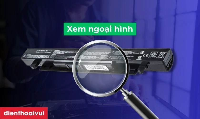Pin chính hãng thường có độ hoàn thiện tốt, chữ in sắc nét