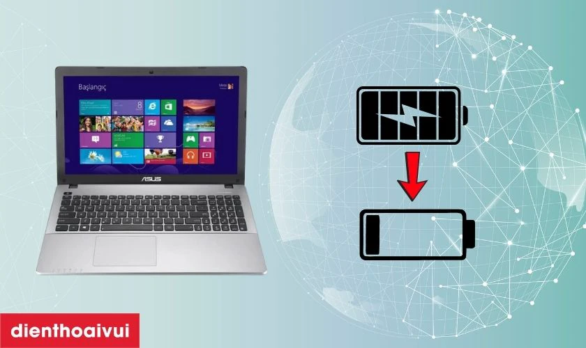 Dấu hiệu laptop Asus X550CC cần thay pin