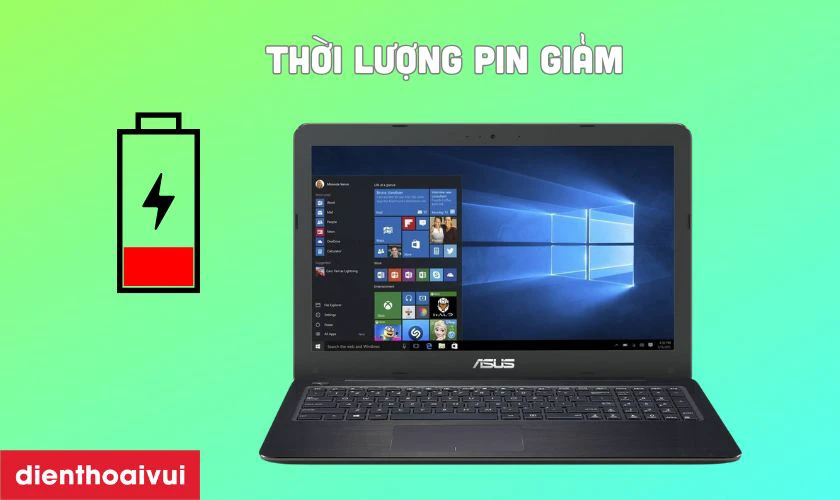 Dấu hiệu laptop Asus X556UF cần thay pin