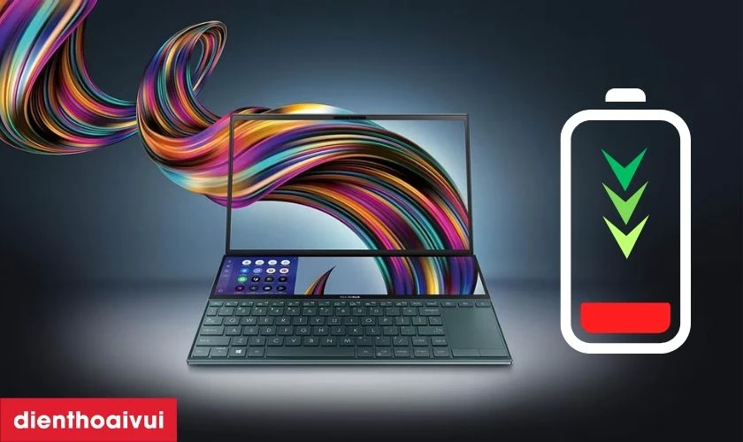 Dấu hiệu laptop Asus Zenbook Duo UX481 cần thay pin