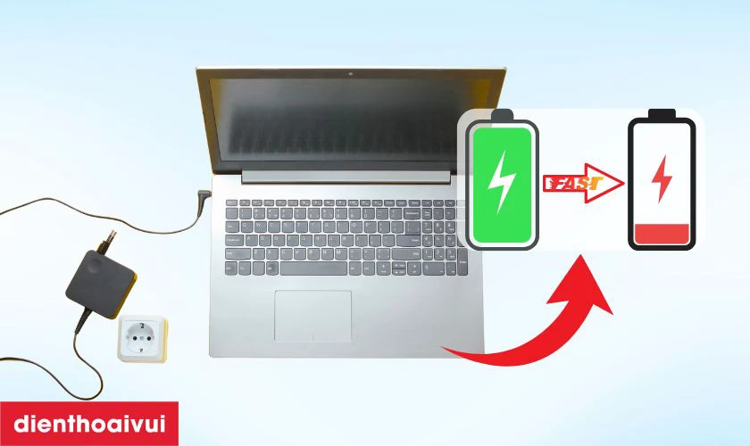 Dấu hiệu laptop Asus Zenbook UX410 cần thay pin