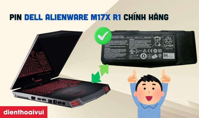 Cách kiểm tra pin laptop Dell Alienware M17X R1 chính hãng