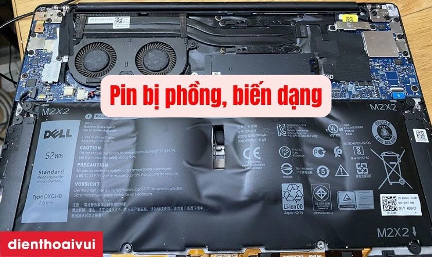 Dấu hiệu laptop Dell Inspiron 13 7373 NQ cần thay pin
