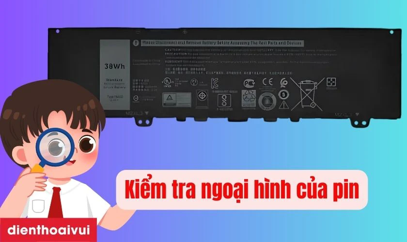 Pin chính hãng có thiết kế chắc chắn, các góc cạnh mượt mà