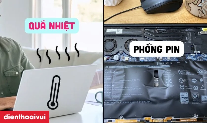 Dấu hiệu laptop Dell Inspiron 13 7386 NQ cần thay pin