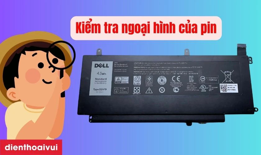 Pin laptop Dell Inspiron 14 5459 chính hãng có thiết kế chắc chắn
