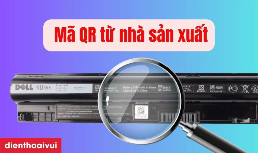 Mỗi viên pin laptop Dell Inspiron 14 5459 chính hãng đều có số serial riêng