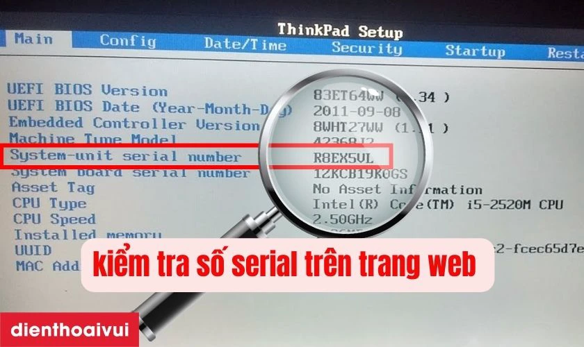 Kiểm tra theo số serial in trên pin