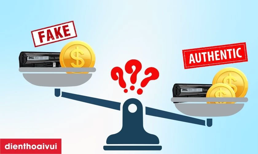 Giá của pin chính hãng thường cao hơn so với hàng trôi nổi trên thị trường