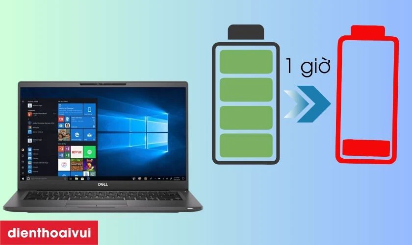 Dấu hiệu laptop Dell Latitude 13 7320 cần thay pin