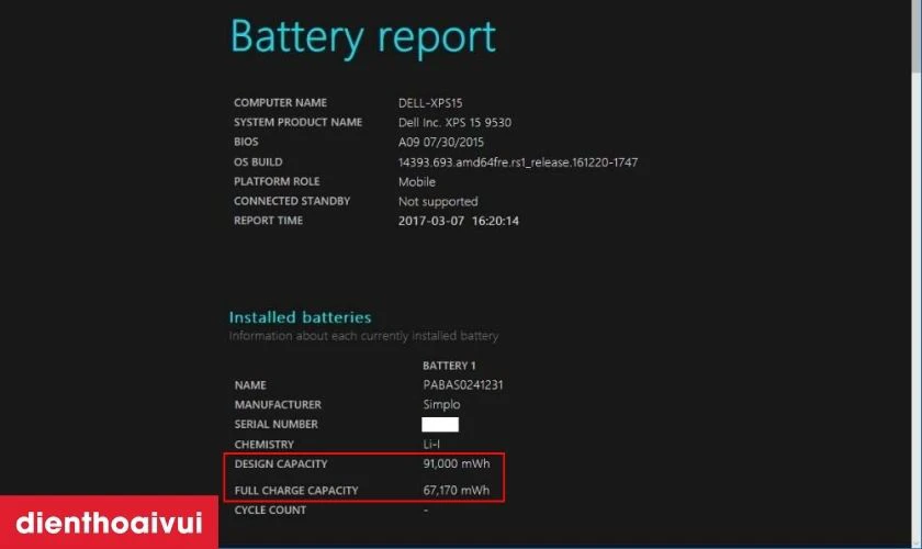 C&aacute;ch kiểm tra pin laptop Dell Latitude 5289 c&oacute; bị chai kh&ocirc;ng