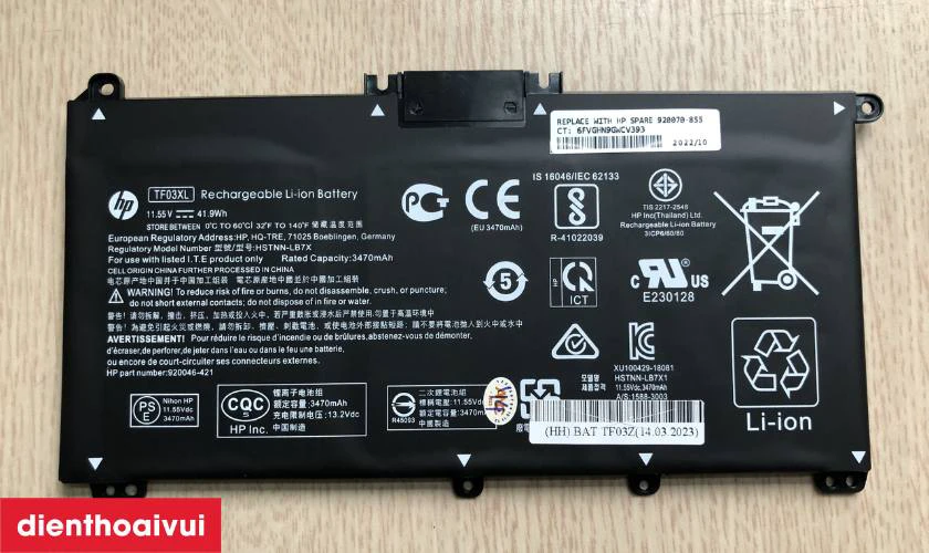 Cách kiểm tra pin laptop HP Pavilion 14 BF011NS chính hãng