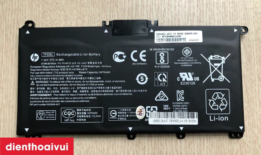 Cách kiểm tra pin laptop HP Pavilion 14 BF102TU chính hãng