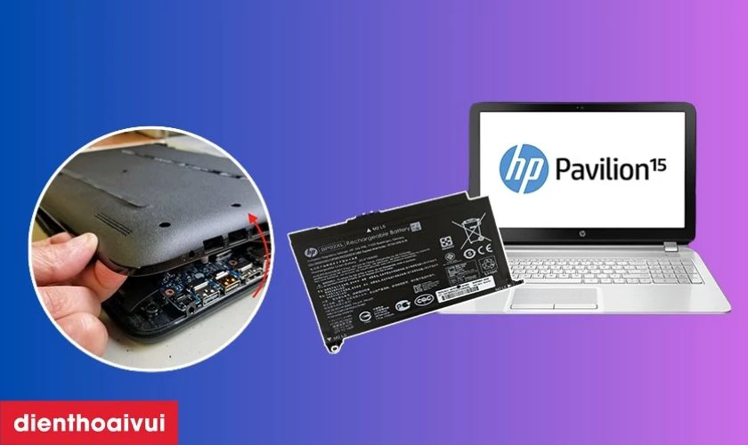 Quy trình thay pin laptop HP Pavilion 15 CC156TX tại Điện Thoại Vui