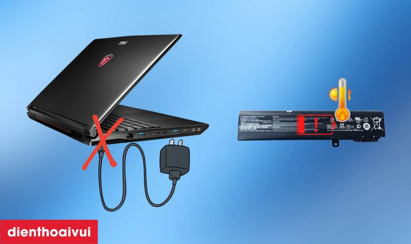 Dấu hiệu nhận biết laptop MSI GL62 6QD cần thay pin