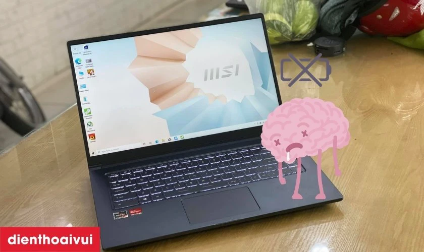 Dấu hiệu laptop pin laptop MSI Modern 15 A10M cần thay pin