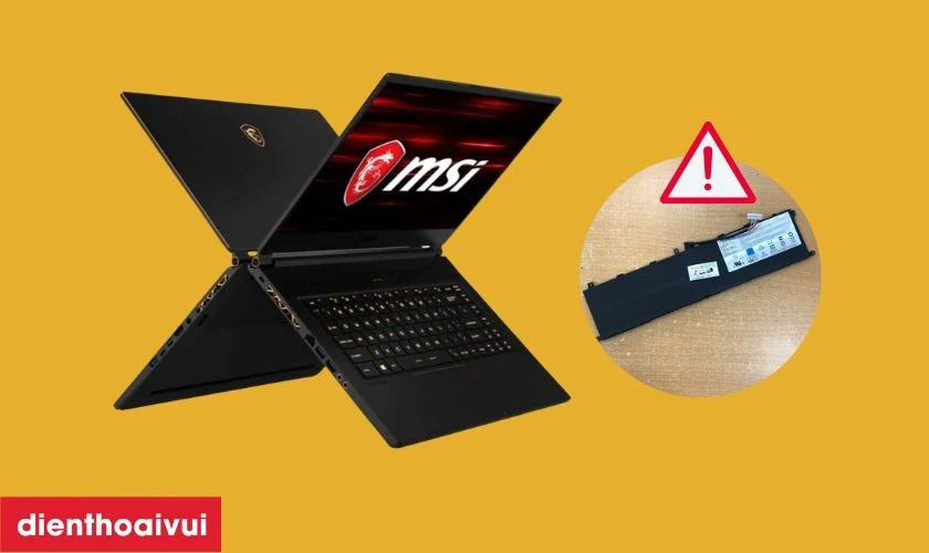 Dấu hiệu laptop MSI Stealth Thin GS65 8SE cần thay pin