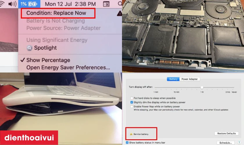 Dấu hiệu cần thay pin MacBook Air 2010 mới