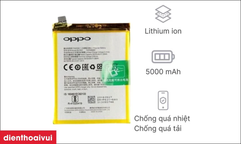 Giới thiệu về pin điện thoại OPPO A1K