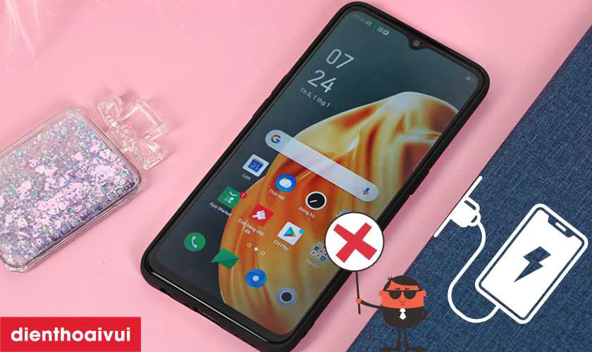 Sạc pin OPPO A91 sai cách