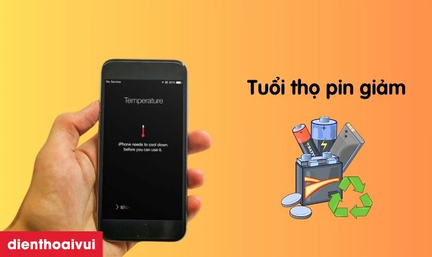 Pin cũ, xuống cấp khiến pin dễ hư hỏng, chai phồng