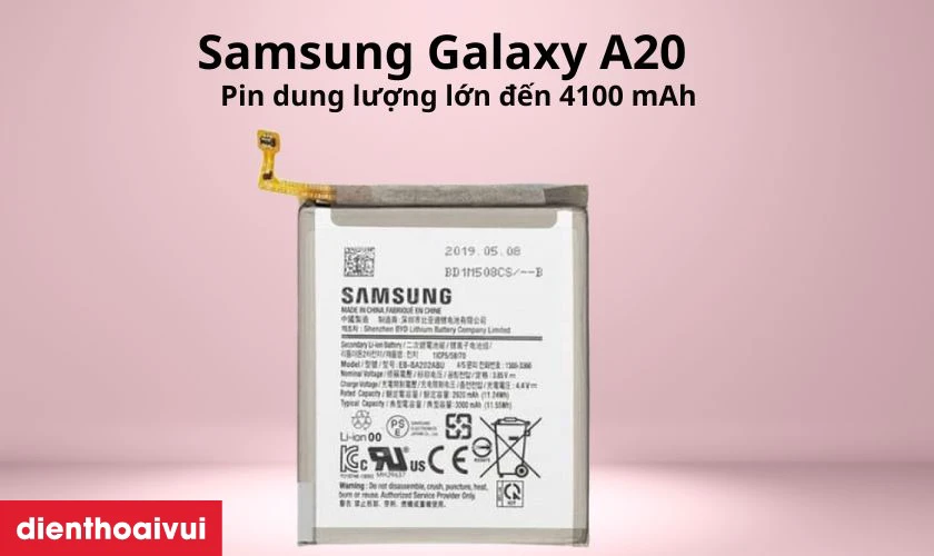 Giới thiệu về pin điện thoại Galaxy A20