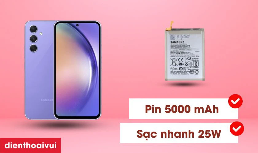 Samsung A43 sử dụng pin Lithium-ion (Li-ion)