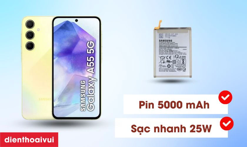 Khái quát về pin Samsung A55