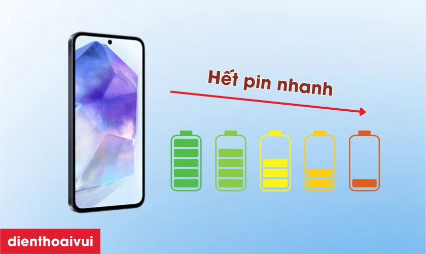 Pin Samsung A55 sụt không phanh